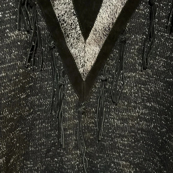 Pioneer Wear | Vintage sparkly sweater w/suede leather detail/tassels women L - Picture 5 of 12